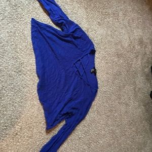 Blue crop top long sleeve